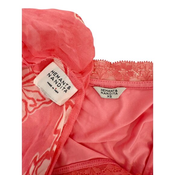 Hemant and Nandita Pink Floral Top with Cami NWT- Size XS - Picture 12 of 16